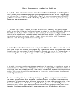 Linear Programming Word Problems