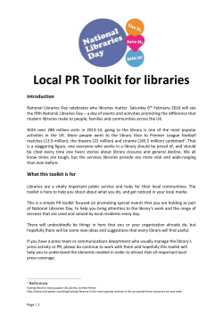 Local PR Toolkit for National Libraries Day