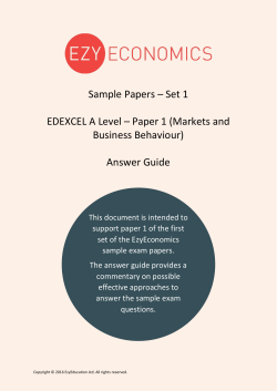 Sample Papers – Set 1 EDEXCEL A Level – Paper 1 (Markets and