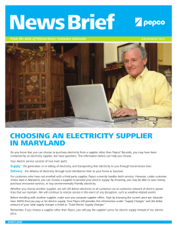 choosing an electricity supplier in maryland