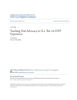 Teaching Trial Advocacy to 1Ls: The 1st STEP Experience