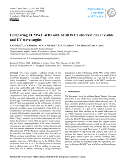Comparing ECMWF AOD with AERONET observations at visible
