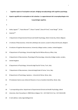 Cognitive aspects of nociception and pain. Bridging