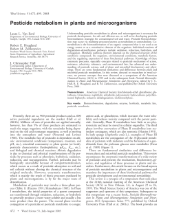 Pesticide metabolism in plants and microorganisms