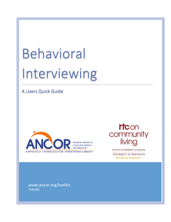 Behavioral Interviewing - National Advocacy Campaign