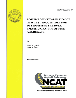 round robin evaluation of new test procedures