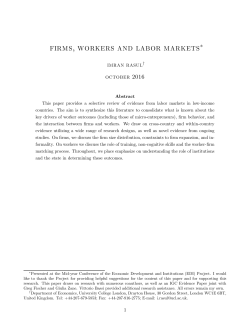 firms, workers and labor markets