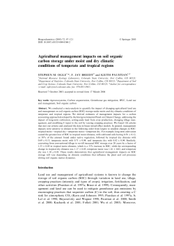 Agricultural management impacts on soil organic carbon storage