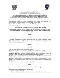 ADMINISTRATIVE INSTRUCTION MA-NO. 29/2007 On assessment