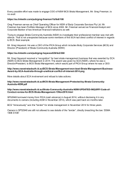 Every possible effort was made to engage COO of NSW BCS Strata