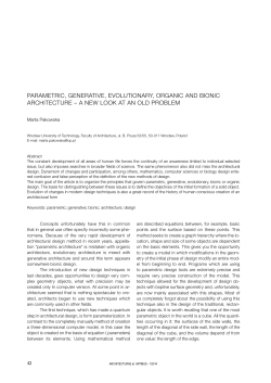 parametric, generative, evolutionary, organic and bionic architecture