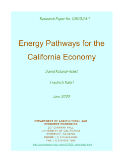 Energy Pathways for the California Economy