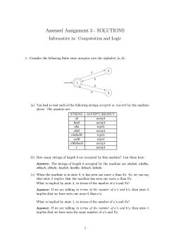Assessed Assignment 3 - SOLUTIONS Informatics 1a: Computation