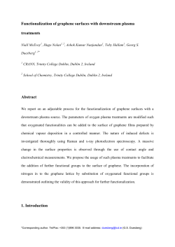 Functionalization of graphene surfaces with downstream
