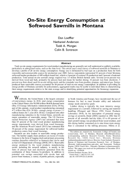 On-site energy consumption at softwood sawmills in Montana