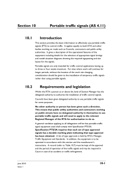 Section 10 Portable traffic signals