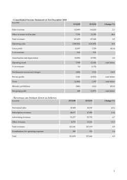 1 - Revenues are broken down as follows