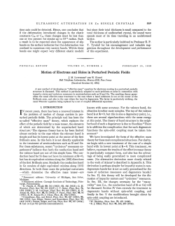 Motion of Electrons and Holes in Perturbed Periodic Fields