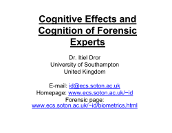 Cognitive Effects and Cognition of Forensic Experts