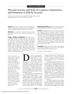 Physical Activity and Risk of Cognitive Impairment and Dementia in