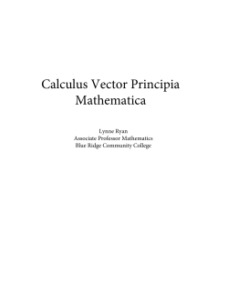 Calculus Vector Principia Mathematica