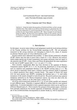 Marco Cannone and Yves Meyer 1. Introduction In this paper, we