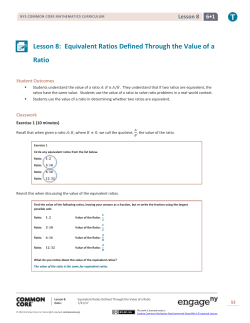 Grade 6 Mathematics Module 1, Topic A, Lesson 8