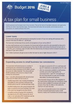 A tax plan for small business