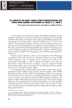 iii. impacts of early head start participation on child and parent
