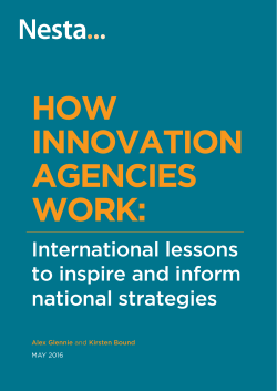 How innovation agencies work: International lessons to