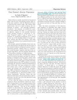 The Fermi`s Bayes Theorem
