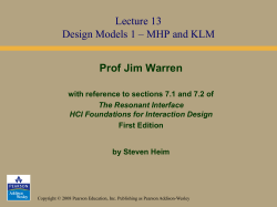 Lecture 13: Design Models
