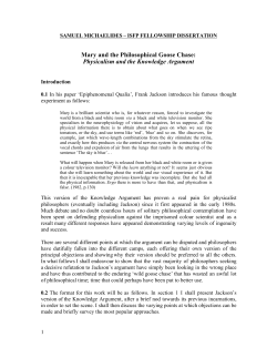 Physicalism and the Knowledge Argument