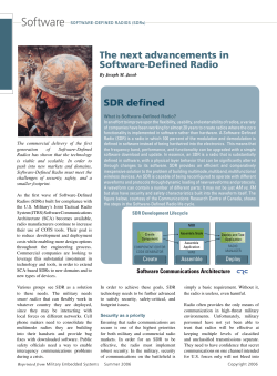 The next advancements in Software-Defined Radio