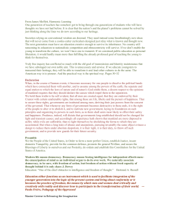 From James Moffett, Harmonic Learning One generation of teachers