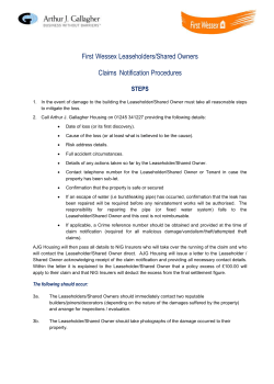 Our Leaseholders Claims Procedure