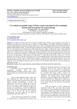 To evaluate acceptable range of Pulse oxygen saturation levels to