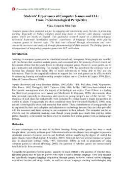 Students` Experiences of Computer Games and ELL