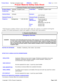 Hydrogen, Cryogenic Liquid MSDS (E4603)