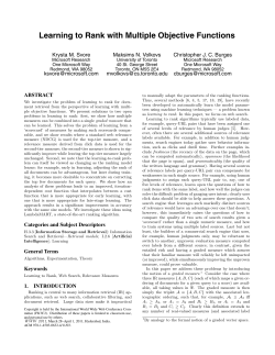 Learning to Rank with Multiple Objective Functions