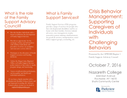 Crisis Behavior Management: Supporting Caregivers of Individuals