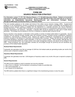 Source Reduction Form