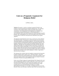 Gale on a Pragmatic Argument for Religious Belief