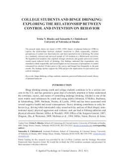 college students and binge drinking: exploring the relationship