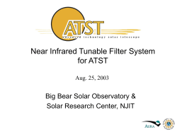Near Infrared Tunable Filter System for ATST