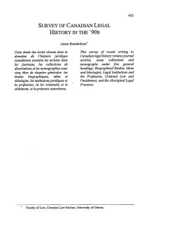 Survey of Canadian Legal History in the 90`s