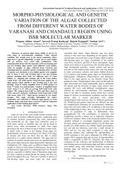 morpho physiological and genetic variation of the algae