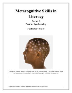 Metacognitive Skills in Literacy