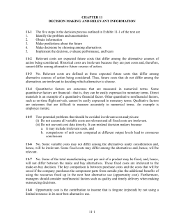 11-1 CHAPTER 11 DECISION MAKING AND