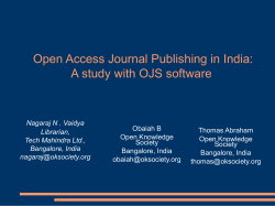 Open Access Journal Publishing in India: A study with OJS